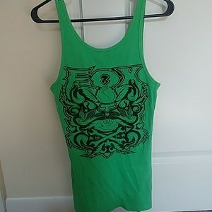 Green Graphic Tank Top - FOX